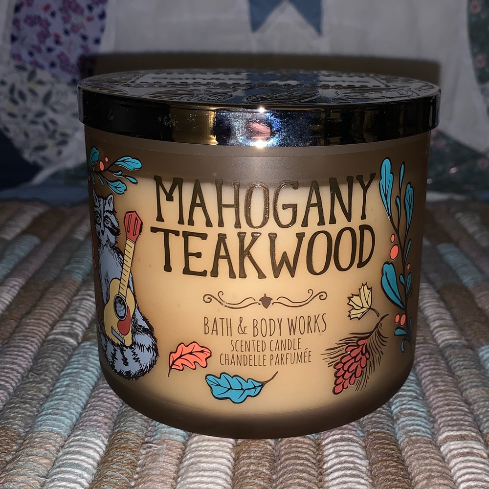 Bath & Body Works Mahogany Teakwood 3-Wick Candle - NEW